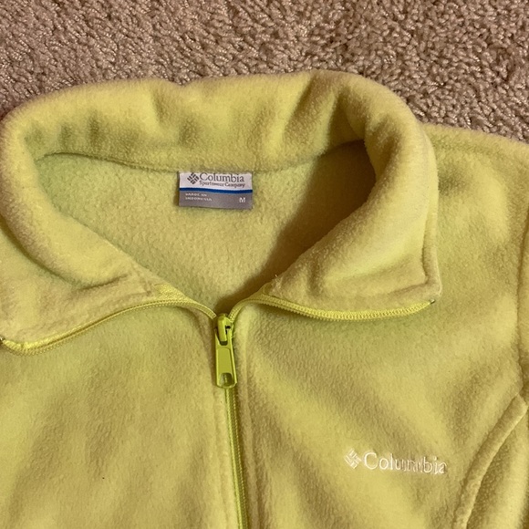 Women’s Columbia Neon Yellow/Green Zip Up Fleece Vest Medium - Picture 5 of 9